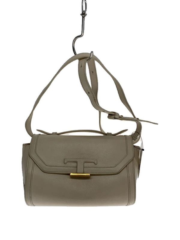 Tods Timeless Shoulder Bag Leather White Womens Designer Handbag Purse