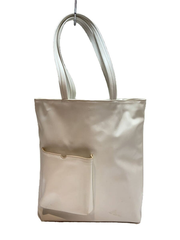 Sagan Vienna Bazar Book Tote White Leather Tote Bag Designer Handbag