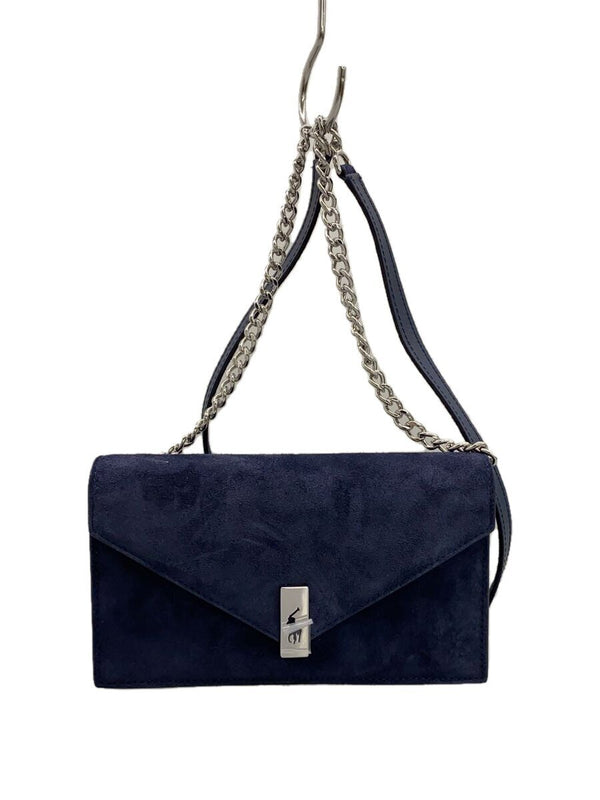 Polo Ralph Lauren Suede Shoulder Bag Navy Designer Purse Womens Handbag