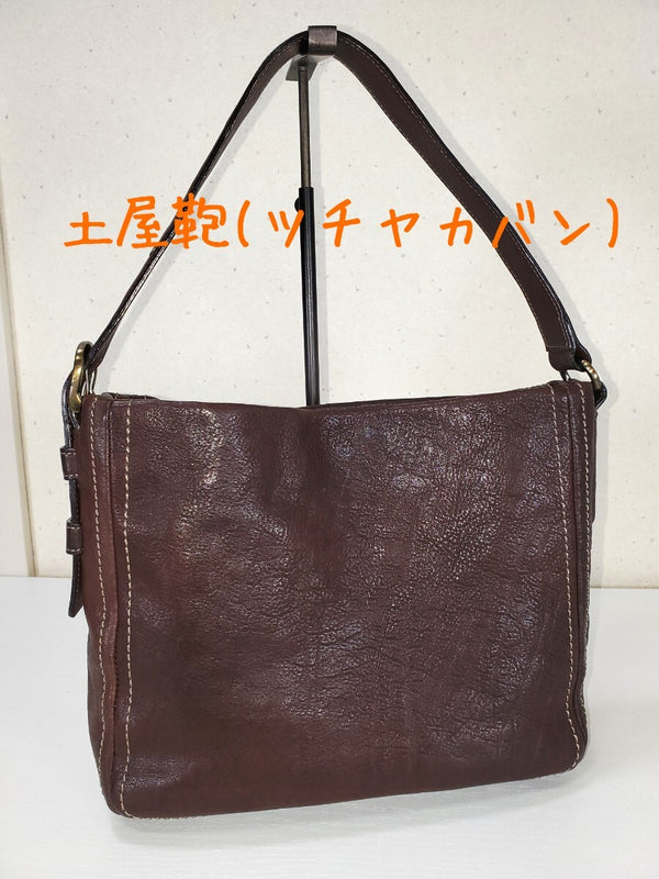 Tone Oil Nume Leather One-shoulder Bag Handbag Brown Dark Brown