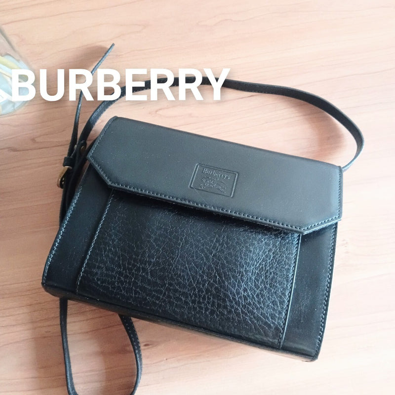 2-way Leather Shoulder Bag Black Women Men Designer Handbag