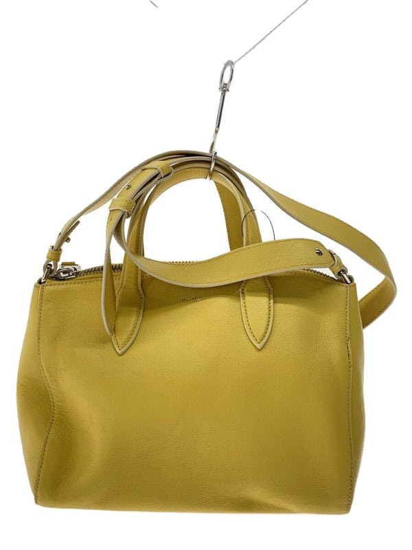 Max Mara Shoulder Bag Leather Yellow Solid Color Designer Handbag