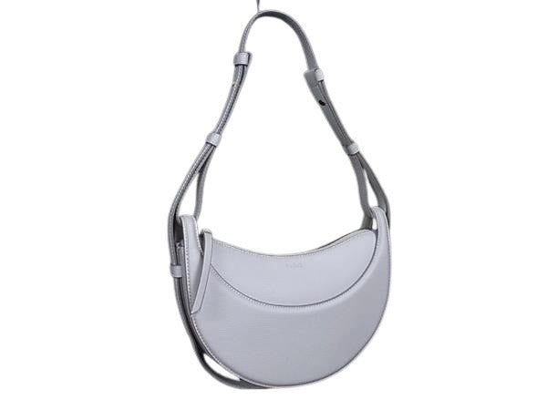Polène Numero Dix Gray Leather Shoulder Bag Authentic Handbag Purse Designer