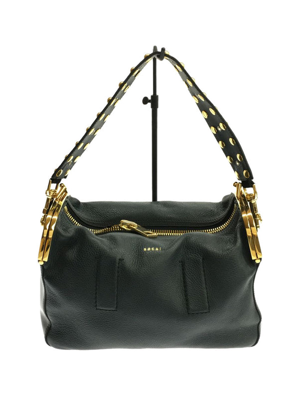 Sacai Shoulder Bag Navy Blue Leather Solid Color Coin Purse Designer Handbag