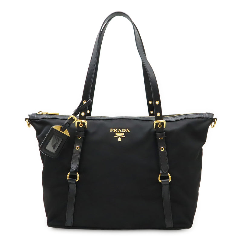 Prada Tote Bag Br4254 2-way Shoulder Bag Nylon Nero Black Handbag Outlet