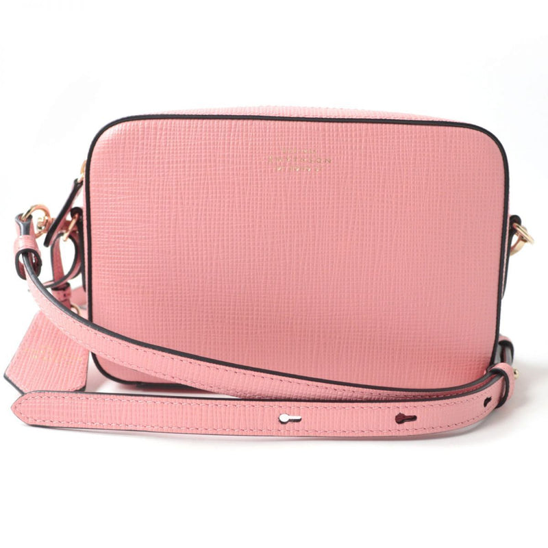 Smythson Panama Leather Camera Bag Small Shoulder Bag Peony Pink Made In Italy