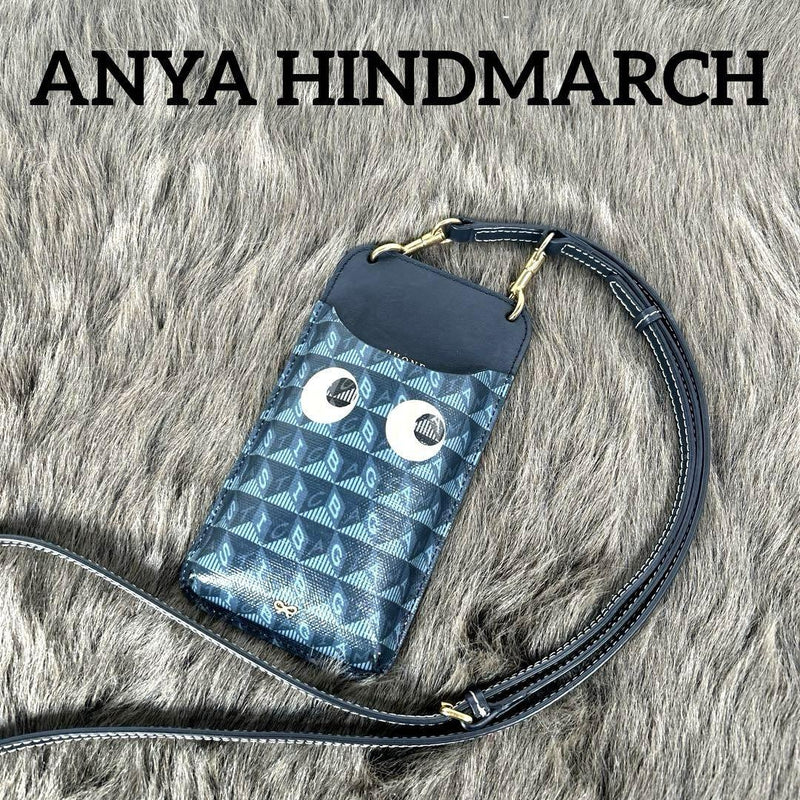 Phone Crossbody Bag Blue Leather Eyes K1386 Womens/mens Mobile