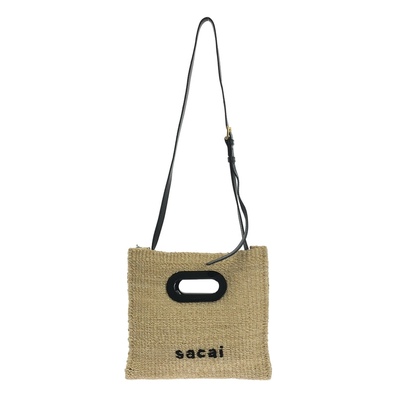 Sacai Abaca Shopper Bag Small Logo Bi-color 2-way Shoulder Bag Tote Handbag