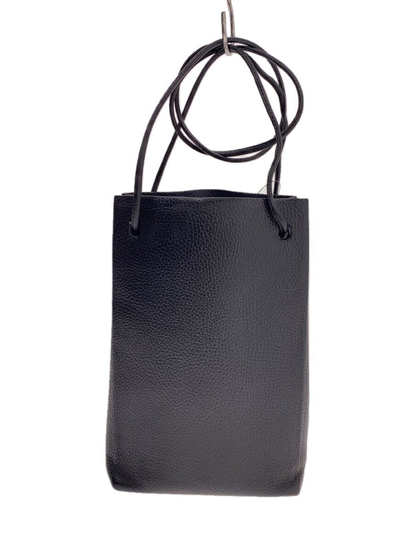 Shoulder Bag Leather Black Solid Color Everyday Carry Minimalist Style