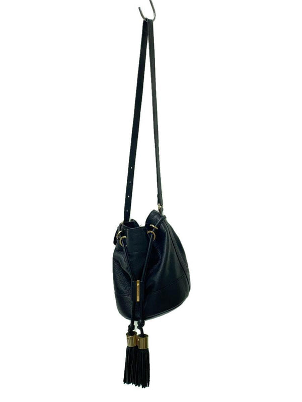 See By  Shoulder Bag Black Leather Solid Color Womens Designer Handbag