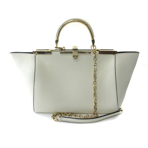Zanchetti Amleto 24 Handbag Shoulder Bag Ivory Chain Strap Gy45 Womens Designer