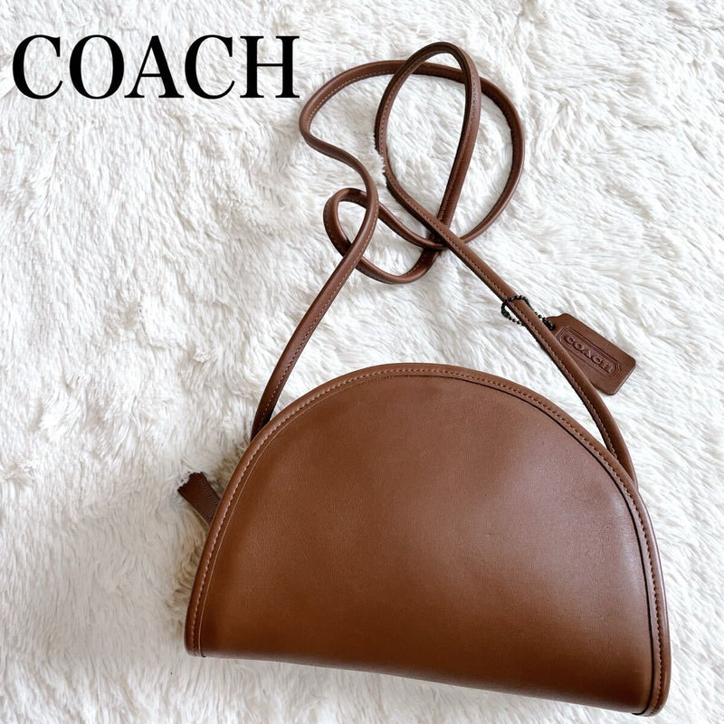 Old  Half Moon Shoulder Bag Pochette Vintage Leather Crossbody Small