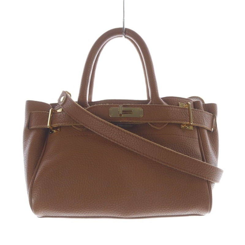 Leather Handbag Shoulder Bag 2-way Brown Sr Womens Purse