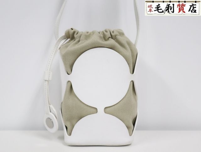 Pierre Hardy Bulle Shoulder Bag White Canvas Leather Designer Handbag Womens