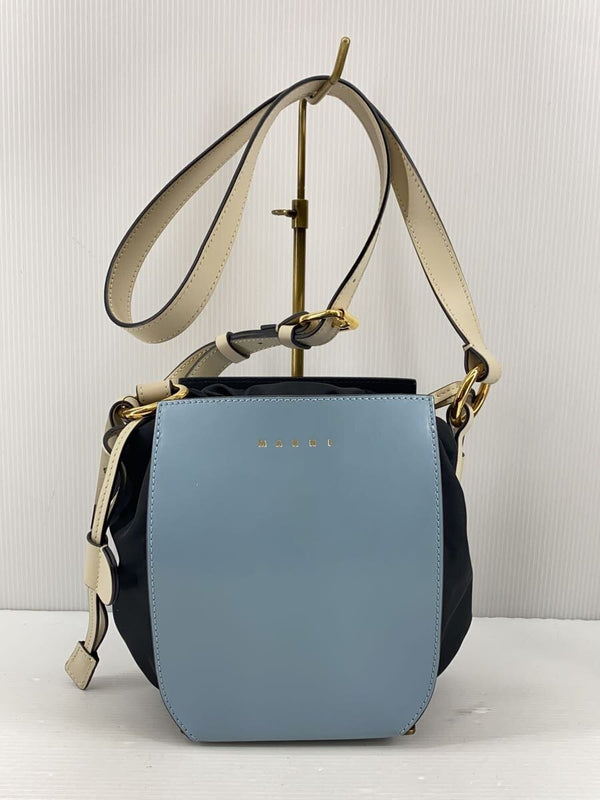 Marni Shoulder Bag Leather Blue Sbmp0030q0 Designer Handbag Womens Fashion