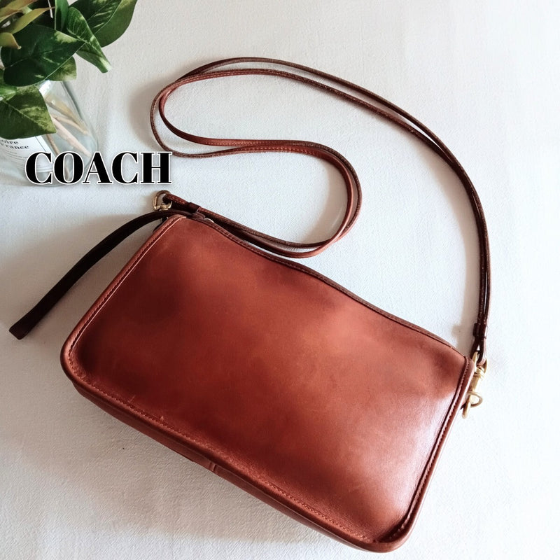 Old  Leather 2-way Shoulder Bag Pochette Womens/mens Crossbody Designer