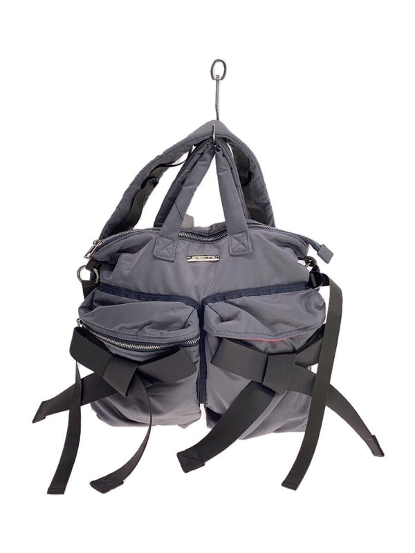 Anna Sui Nyc Double Ribbon Shoulder Bag Nylon Gray Tote Lightweight Travel