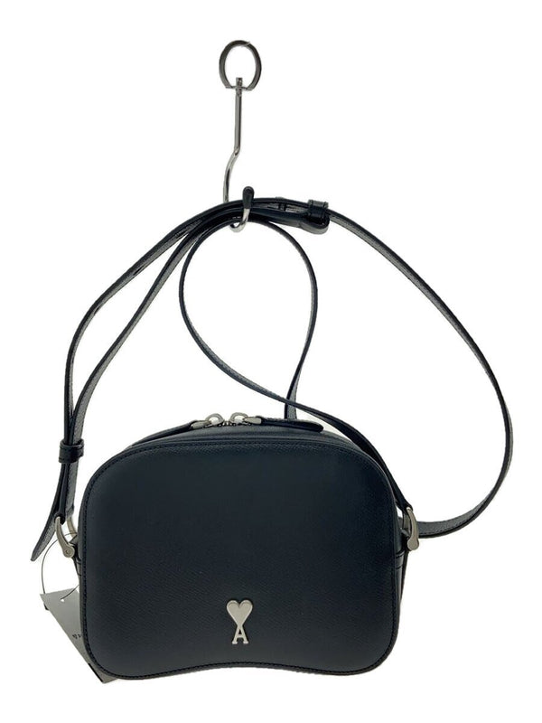 Ami Paris Camera Bag Black Leather Shoulder Bag For Everyday Use