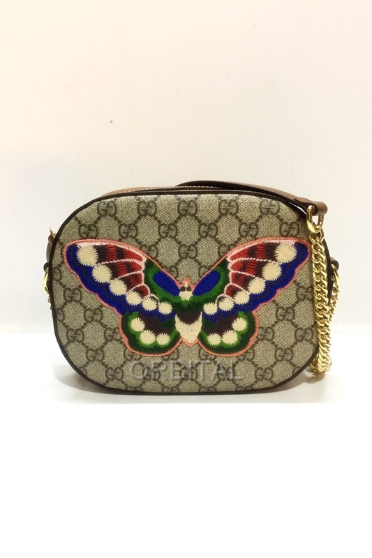 Daikanayama Gucci 409535 Gg Supreme Butterfly Chain Bag Gray Multicolor
