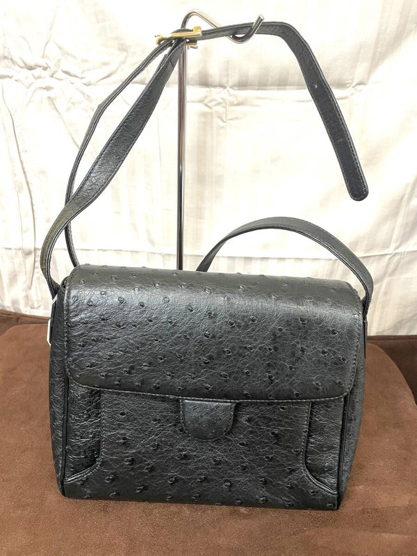 Ostrich Leather Unused Bag W/ Tags Certificate. Authentic Designer Handbag 80