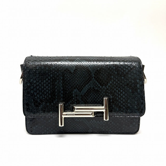 Crossbody Shoulder Bag Double T Python Print Womens Leather Handbag