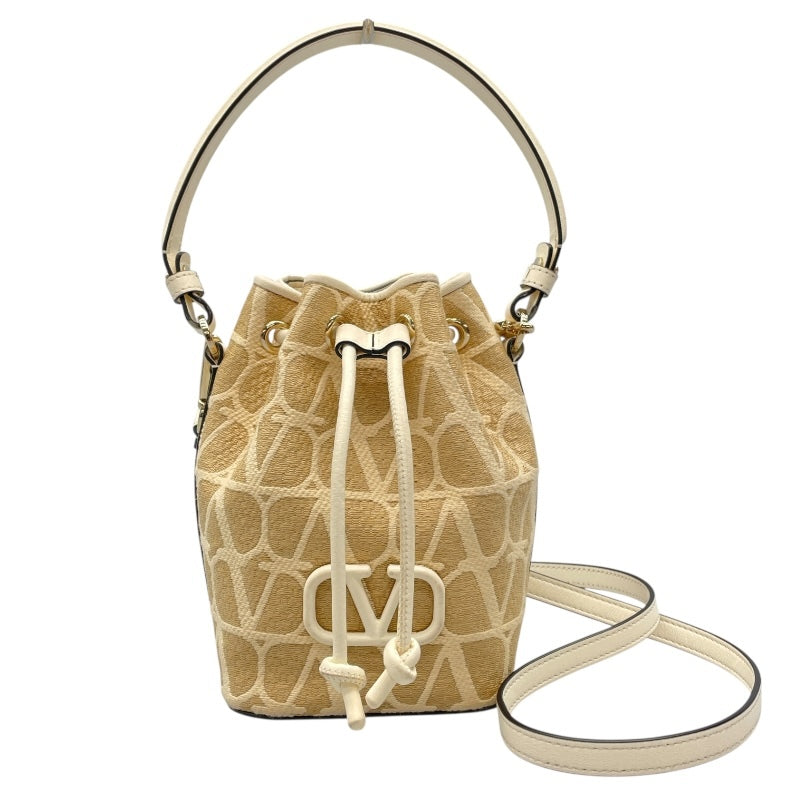 Mini Bucket Bag Beige Canvas Shoulder Bag Womens Crossbody Designer