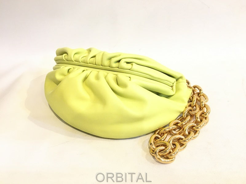 The Chain Pouch 651445 Leather Yellow Shoulder Bag