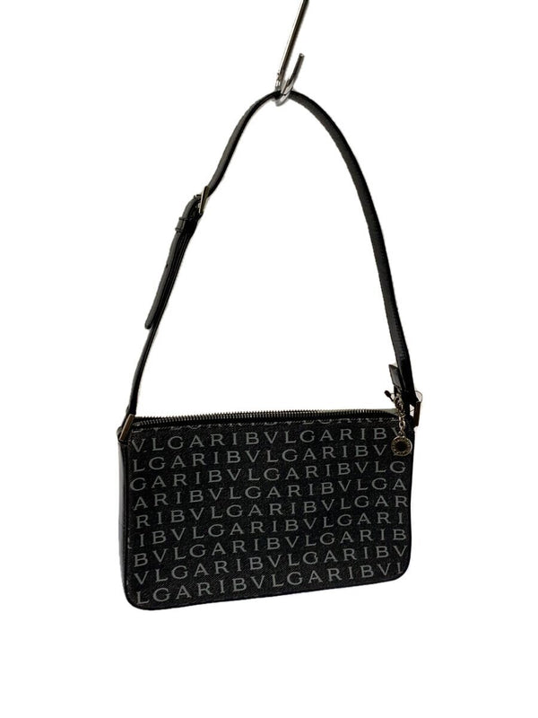 Bvlgari Shoulder Bag Black Monogram Canvas Designer Handbag Womens Fashion Purse