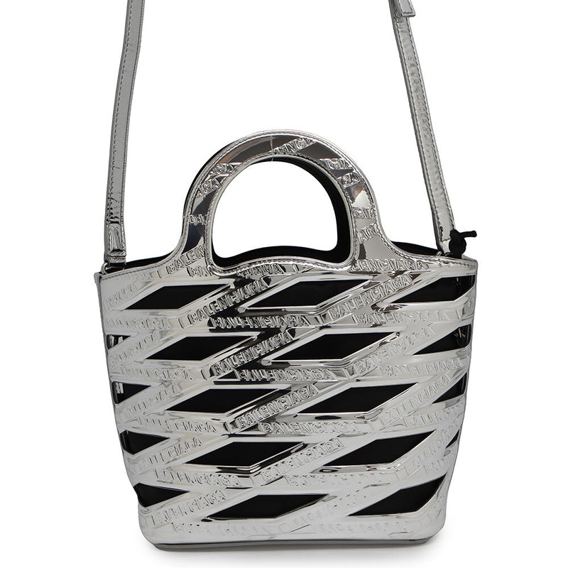 Neo Basket Patent Handbag 630708 2-way Shoulder Bag Authentic