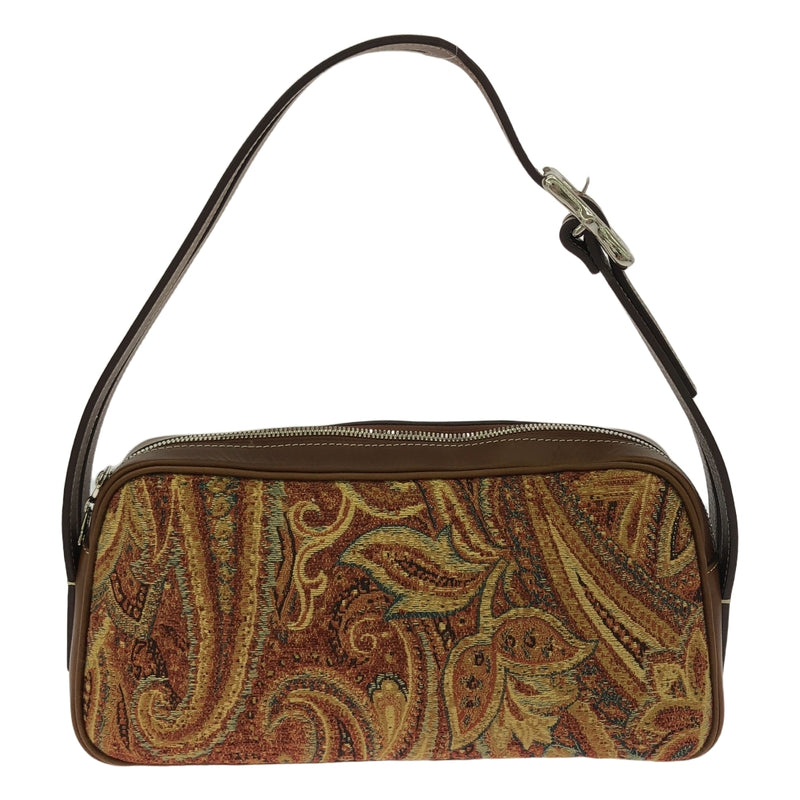 Vacation 2025 Carrie Orange Paisley Leather Trim Embroidered One-shoulder Bag