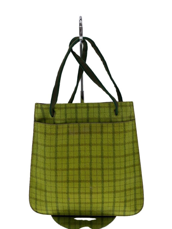 Miu Miu Shoulder Bag Leather Green Check Pattern Designer Handbag Miu Miu Bag