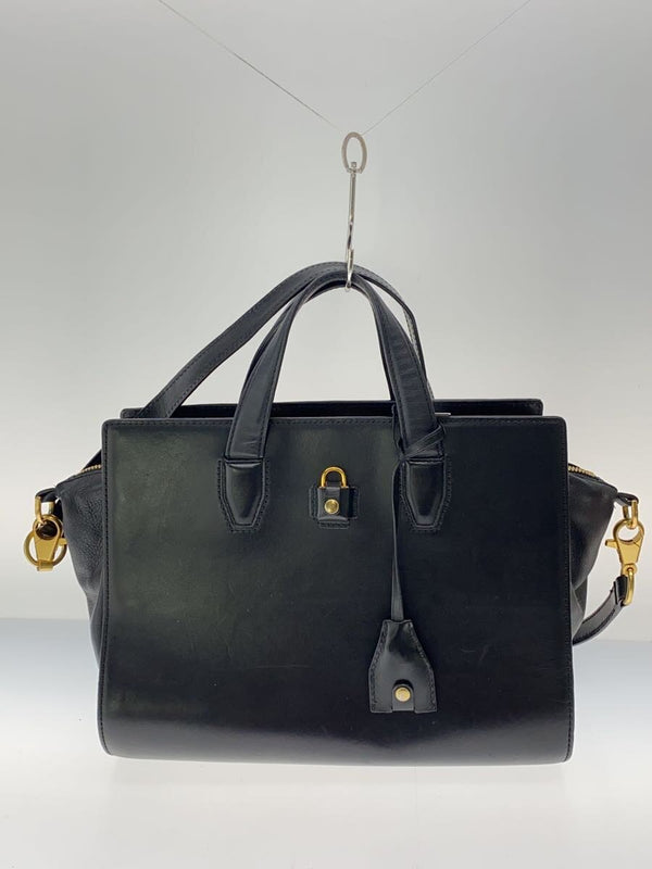 2-way Pelican Satchel Bag Black Leather Handbag Designer Purse