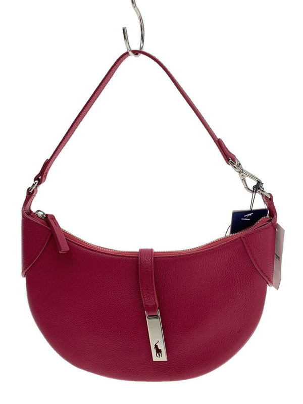 Polo Ralph Lauren Leather Shoulder Bag Pink Pebbled Mini Bag Solid Color Purse