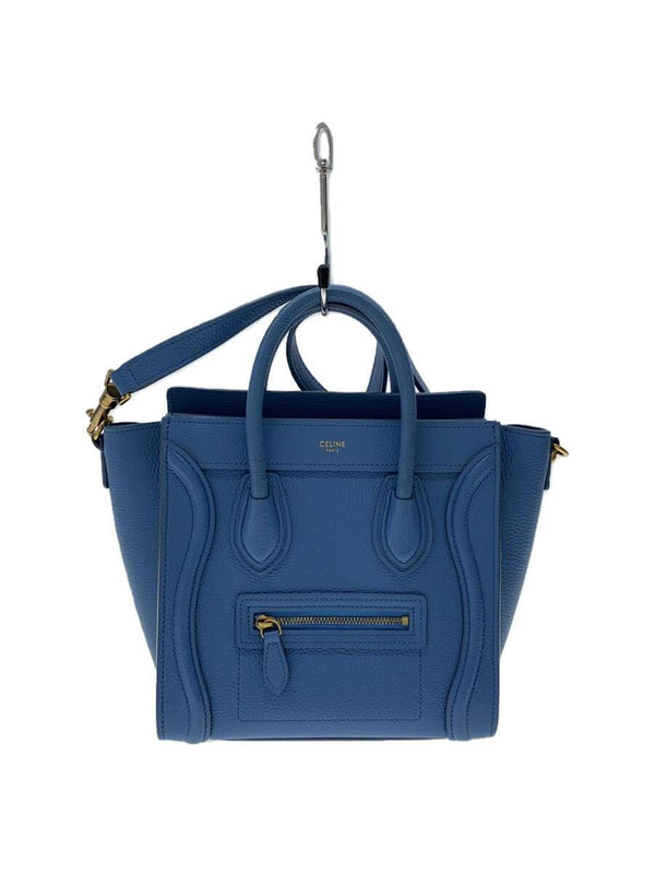 Celine Luggage Nano Shopper 189243dru.07za Blue Leather Shoulder Bag 2-way