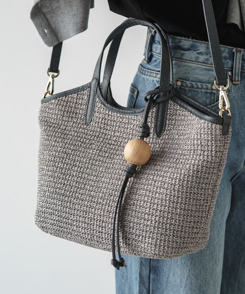 2-way Bag Free Size Gray Womens Tote Shoulder Crossbody Handbag