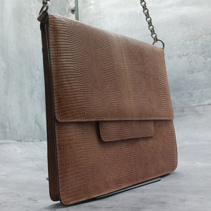 Chain Shoulder Bag Lizard Leather Womens One-shoulder