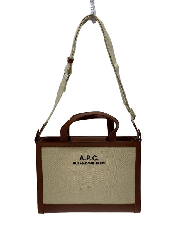 A.p.c. Canvas Shoulder Bag Ivory Brown Everyday Carry Designer Handbag