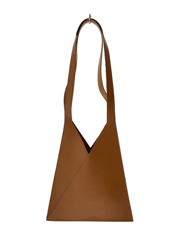 Mm6 Shoulder Bag Leather Brown Solid Color Designer Handbag Fashion Purse