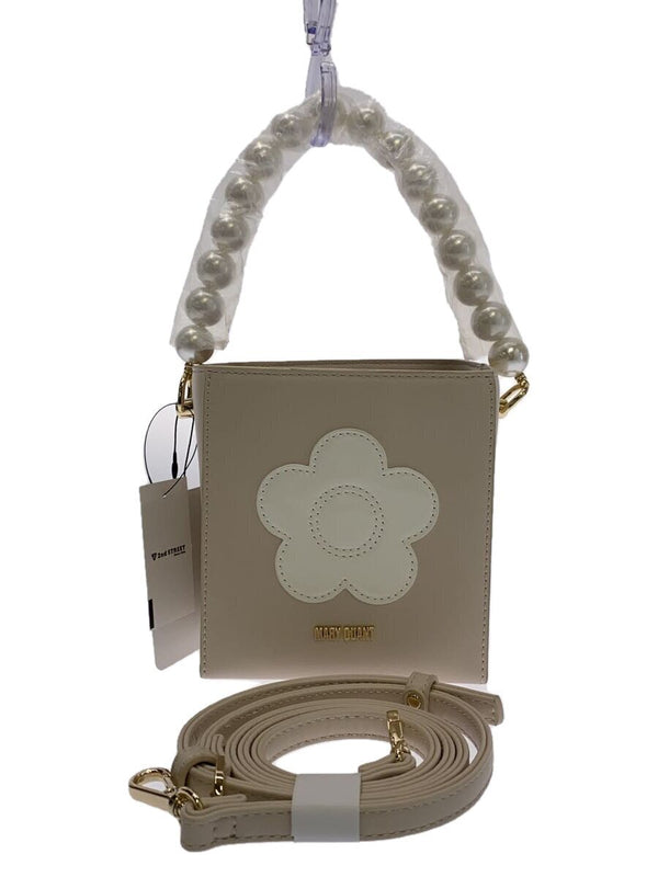 Mary Quant Shoulder Bag Plain Beige Womens Crossbody Handbag Casual Everyday Use