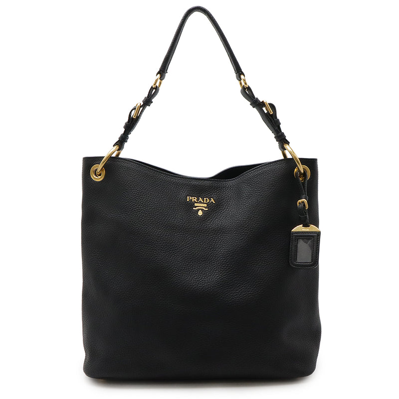 Prada Vit.daino Leather Shoulder Bag Br4892 One Shoulder Semi-shoulder Nero