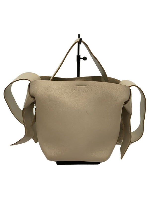 Acnemusubi Mini Shoulder Bag Leather Ivory Corner Wear Staining