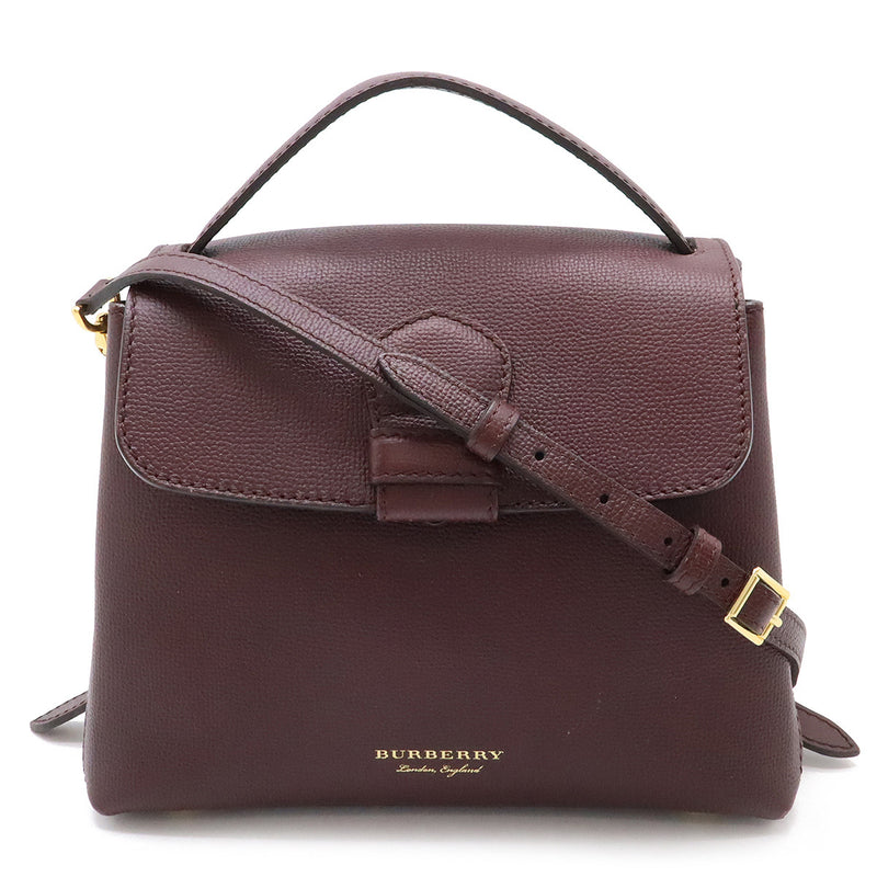 Nova Check Handbag 2-way Shoulder Bag Flap Canvas Leather Bordeaux