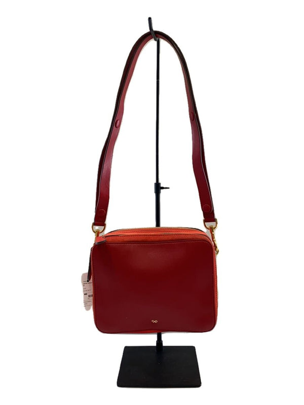 Anya Hindmarch Circle Mini Red Leather Shoulder Bag Designer Handbag Purse