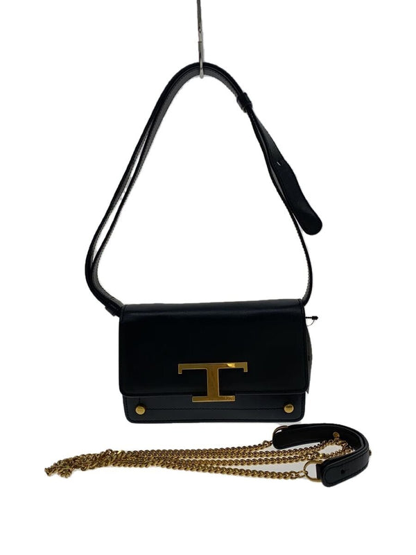 Tods 2-way T Timeless Mini Shoulder Bag Leather Black Designer Handbag