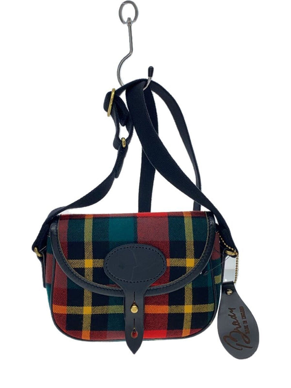 Brady Colne Mini Leather Shoulder Bag Red Check Wool Scratches Detail 20wbbl