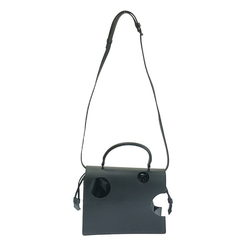 Off-white Meteor 2.8 Jitney Bag Black Leather 2-way Shoulder Bag For Women