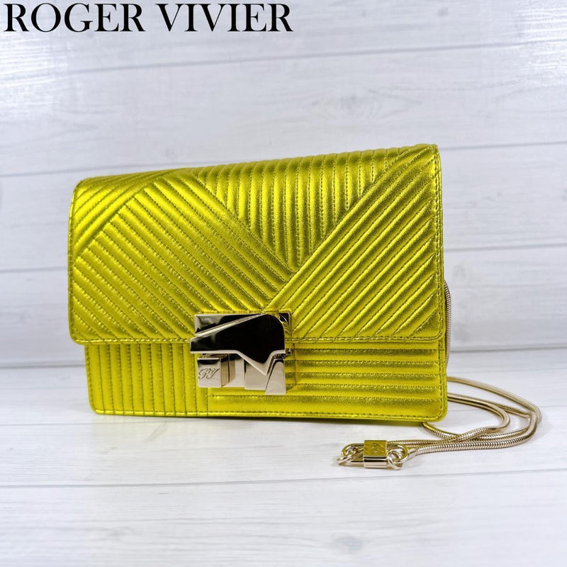 Roger Vivier Chain Shoulder Bag Rbwalpd2100y40g208 Metallic Finish Rv Logo