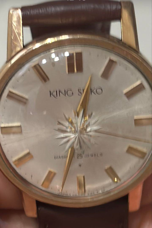 King  Hand-wound Watch 25 Jewels Silver Dial Mechanical Wristwatch Classic