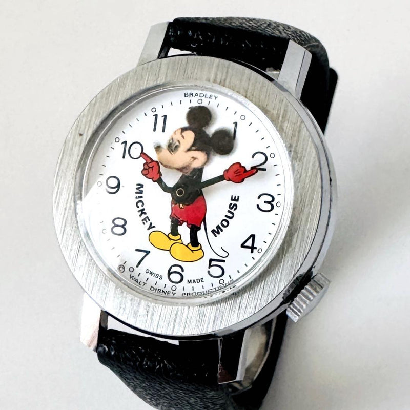 Bradley Mickey Mouse Hand-wound 1970s Bobble Head Figurine Vintage Collectible