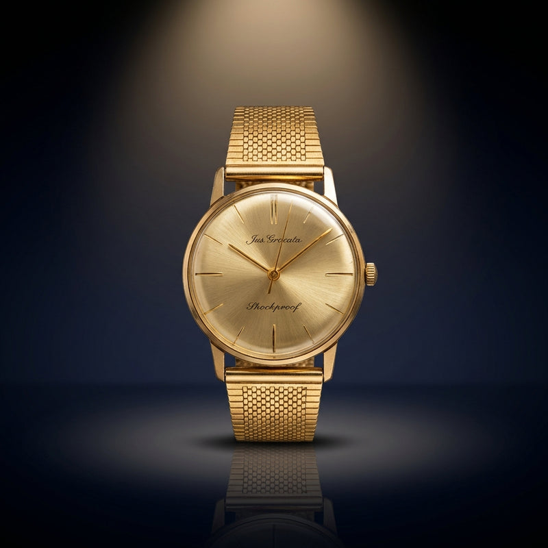 Goldfeather Thin Dress Watch Gold Feather Vintage Style Elegant Timepiece